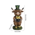 thumbnail image 3 of Kugisaki St.Patricks Day Decorations Plush Green Clover Highlands Cow Decor Farmhouse Rustic Decorations for The Home Office Party Table, 3 of 6
