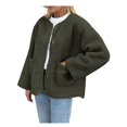 thumbnail image 2 of Women's Winter Coats Long Sleeve Button Up Fuzzy Fleece Jackets Outerwear Fall Fashion Clothes Green S, 2 of 9