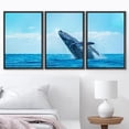 thumbnail image 3 of wall26 Framed Canvas Print Wall Art Set Tropical Island Ocean Horizon Blue Whale Nature Animals Photography Realism Rustic Landscape Colorful for Living Room, Bedroom, Office - 16"x24"x3 BL, 3 of 5