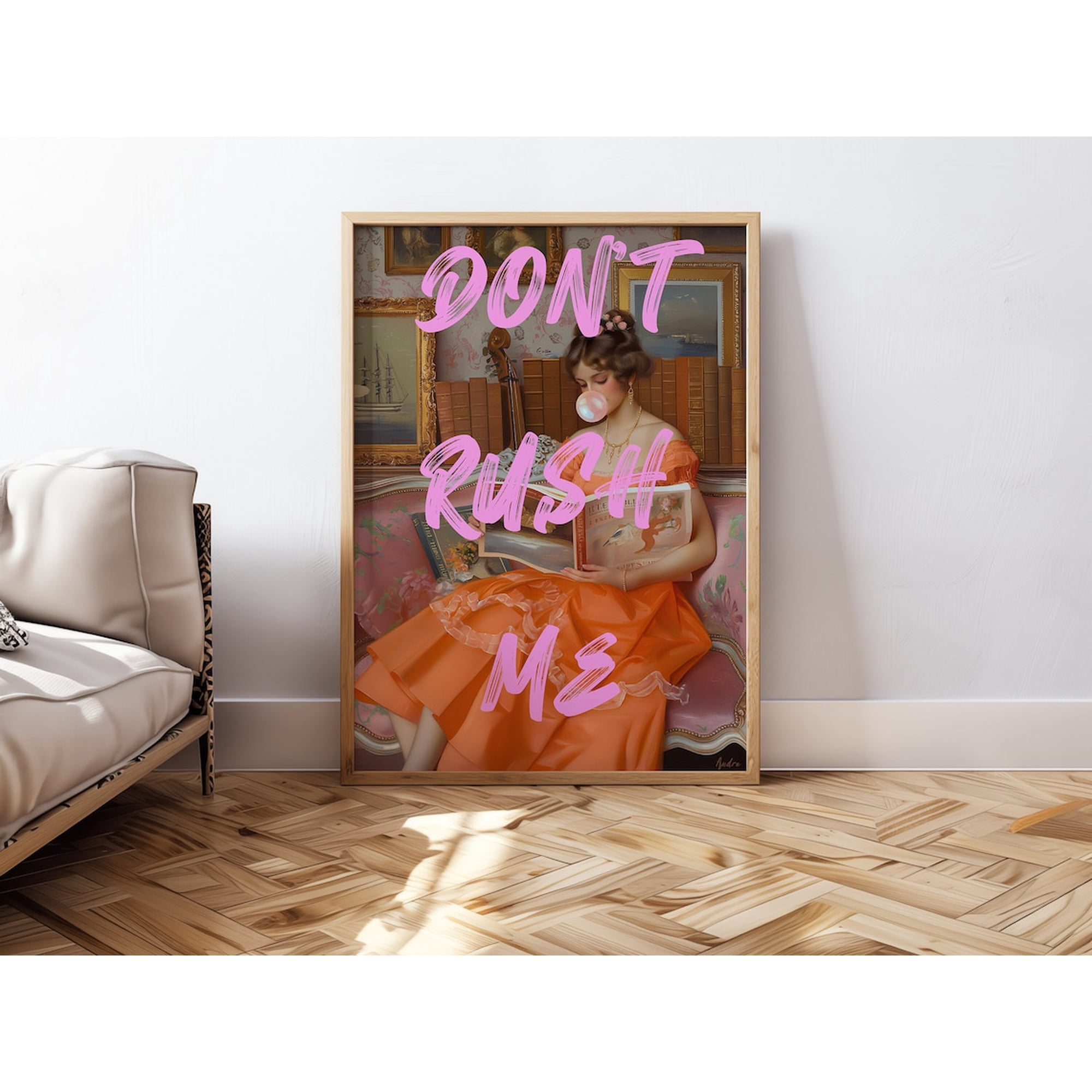 Dont Rush Me Wall Art Print Vintage Feminine Decor