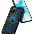 thumbnail image 2 of For iPhone 12 / 12 Pro Case with Tempered Glass Screen Protector, Nagebee Military Armor [Magnetic Ring Holder & Kickstand] Shockproof Protective Cover (Navy Blue), 2 of 5
