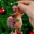 thumbnail image 1 of Cattle Christmas Tree Hanging Ornament Colorful Acrylic Festive Holiday Decorations For Your Home, 1 of 5