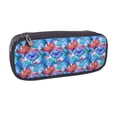 thumbnail image 2 of Lsque Bright Flowers Printed Big Capacity PU Leather Pencil Case Large Pencil Pouch Stationery Pen Bag Pencil Holder for Teen, 2 of 6