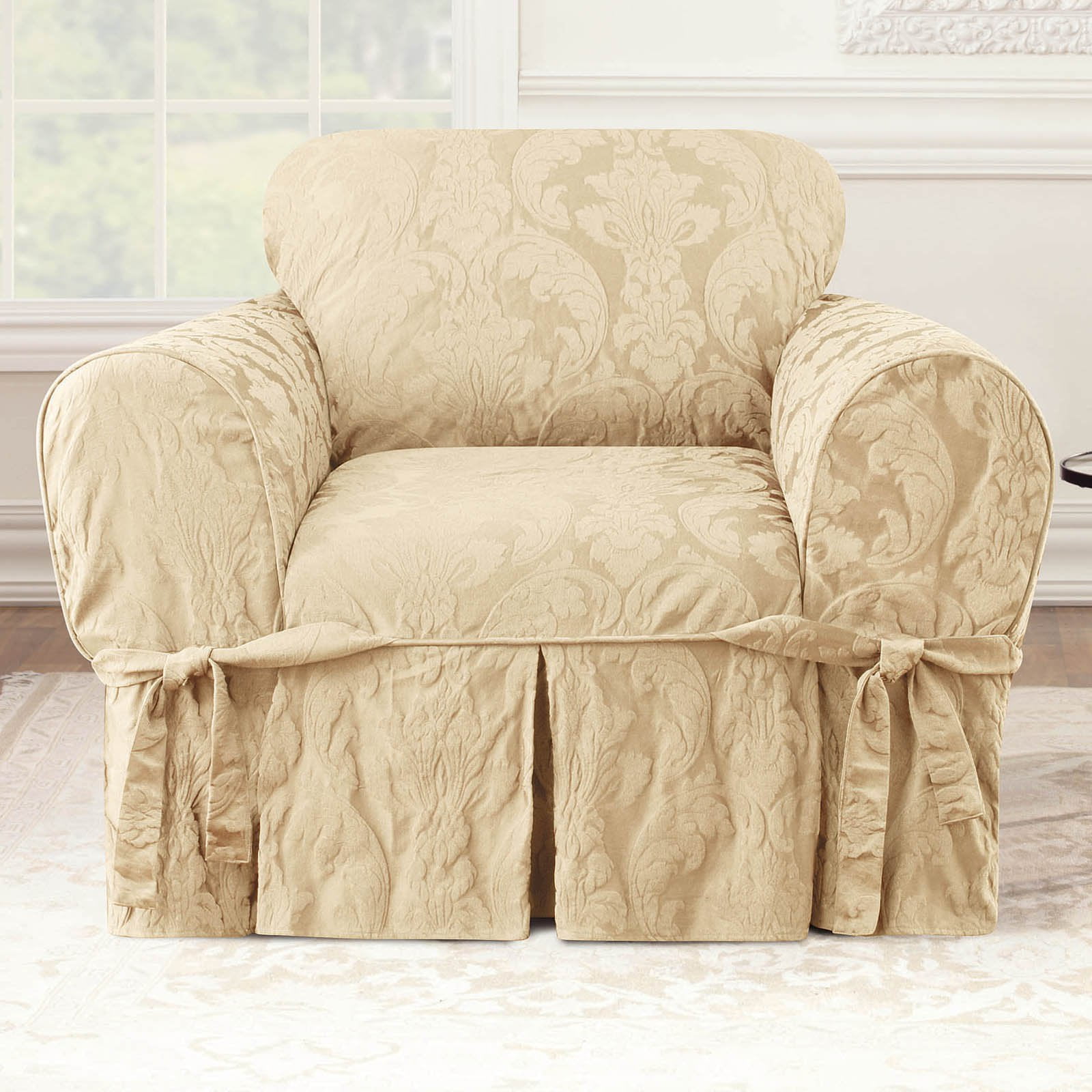 Sure Fit Matelasse Damask Chair, Sure Fit Matelasse Damask Dining Room Chair Slipcover