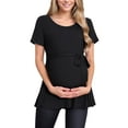 thumbnail image 4 of Short Sleeve Maternity Clothes for Women Tie Front Maternity Tops Pregnancy Shirts, 4 of 6