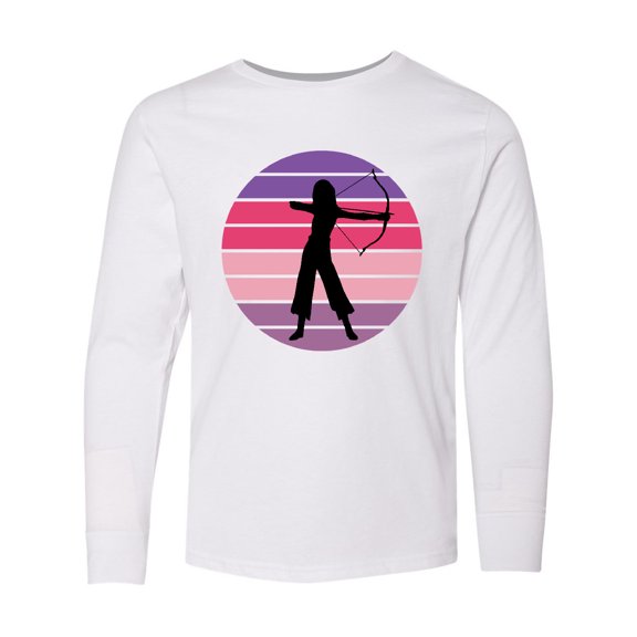 Inktastic Archery Bowhunting Female Archer Long Sleeve Youth T-Shirt
