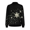 thumbnail image 4 of PNTUTB Women's Fashion Star Print Zipper Pocket Hoodless Casual Comfortable Long Sleeve Jacket&Flash Picks, 4 of 6