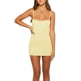 thumbnail image 4 of Women's Bodycon Mini Dress Summer Spaghetti Strap Square Neck Solid Color Tight Dress Clubwear, 4 of 10
