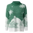thumbnail image 2 of Chandail de Noël pour Femmes Col Rond Cardigan Mode Chandail en Molleton Moelleux Chaud Mignon Graphique Imprimé Tricoté Mi-Long Fermeture Manteau Tricoté Doux, 2 of 7