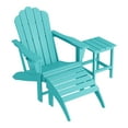 thumbnail image 3 of WestinTrends Highland 3-Piece Adirondack Chair with Cup Holder and Folding Ottoman and Table Set, Turquoise, 3 of 16