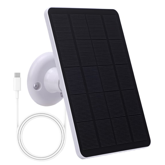 Solar Panel for Security Camera Outdoor, Type C Port 5V USB Solar Panel Charger 4W Compatible with Rechargeable Battery Powered Cam, IP65 Waterproof, 9.8ft Cable, 360° Adjustable Bracket