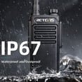 thumbnail image 3 of Radio bidireccional Retevis RT47 impermeable con micrófono IP67, paquete de 4 unidades, 3 of 9