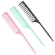 thumbnail image 1 of Unique Bargains 3 peines de cola de rata de dientes anchos con punta para cabello rizado húmedo para mujeres, hombres, verde, rosa y negro, 1 of 7