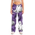 thumbnail image 4 of Fabrcox Halloween Woman Pajama Pants Pumpkin Ghost Witch Sleep Pants for Women Fall Winter Festival Comfy Lounge Pants Women Purple XL, 4 of 6