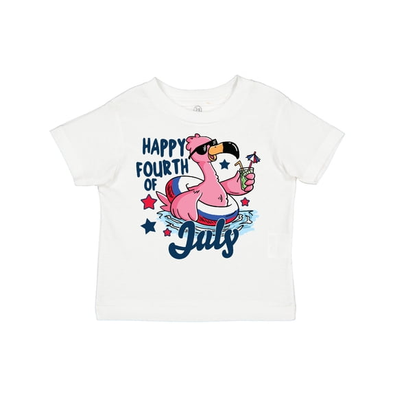Inktastic Happy 4th of July with Patriotic Flamingo Boys or Girls Toddler T-Shirt