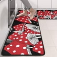 thumbnail image 2 of Kitchen Rugs Sets Of 2,Red Mushroom Line Black Pattern Anti Fatigue Kitchen Mat Rugs Non Slip Washable,Decorative Kitchen Floor Mats for Kitchen,Sink,Laundry,17"x47"+17"x47", 2 of 5