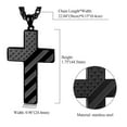 thumbnail image 4 of OIDEA Black American Flag Patriotic Cross Necklace Bible Verse Pendant Necklace Chain Jewelry Gifts Stainless Steel - Be Strong, 4 of 5