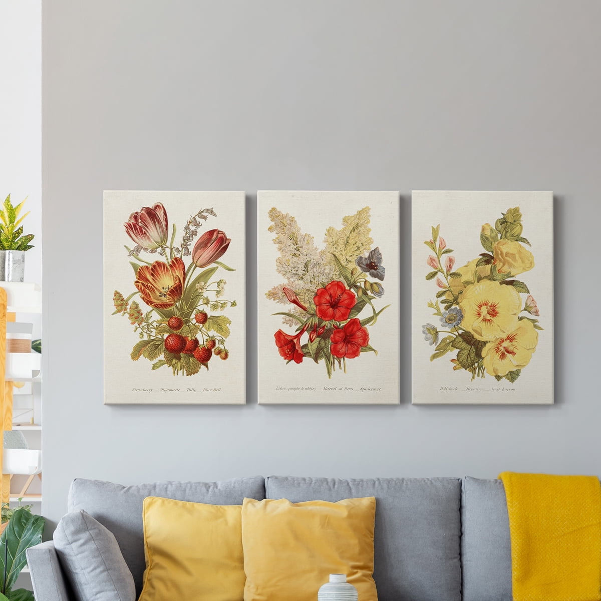 Antique Floral Bouquet IV Premium Gallery Wrapped Canvas - Ready to Hang - 24 x 36 Each