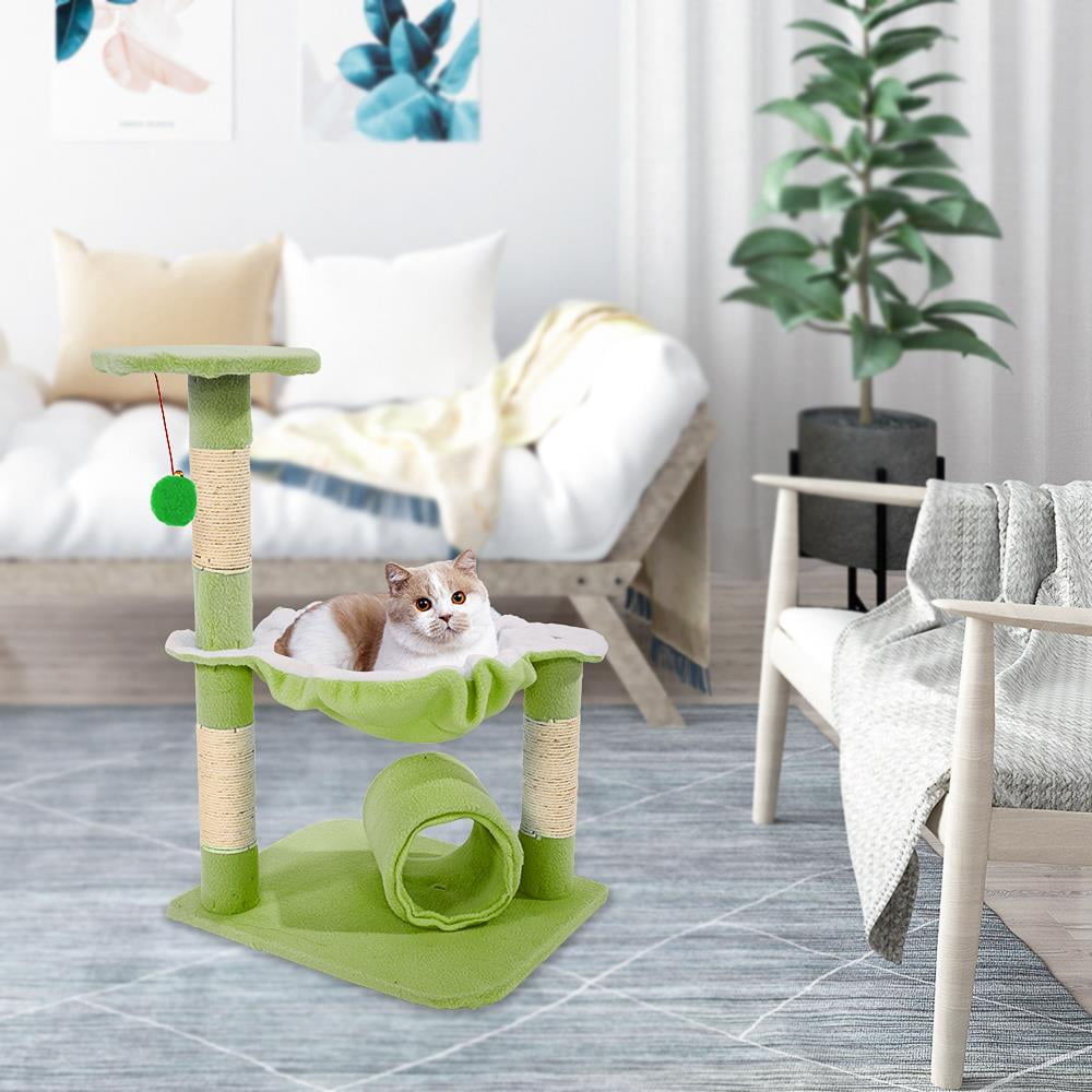 UBesGoo 28&quot; Pet Club Cat Tree Condo House Scratcher Furniture with Hammock Toy