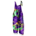 thumbnail image 3 of QATAINLAV Loose Fit Cotton Linen Jumpsuits for Women Mardi Gras Sleeveless Adjustable Straps Overalls Carnival Print One Piece Pants Festival Outfits Multicolor XXL, 3 of 6