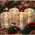 thumbnail image 3 of Hosley Silver Glass Tealight Candle Holder Set of 4 - Elegant Home Decor Centerpieces for Kitchen Table and Kitchen Decor - Ideal for Home Decor and Special Occasions, 3 of 13