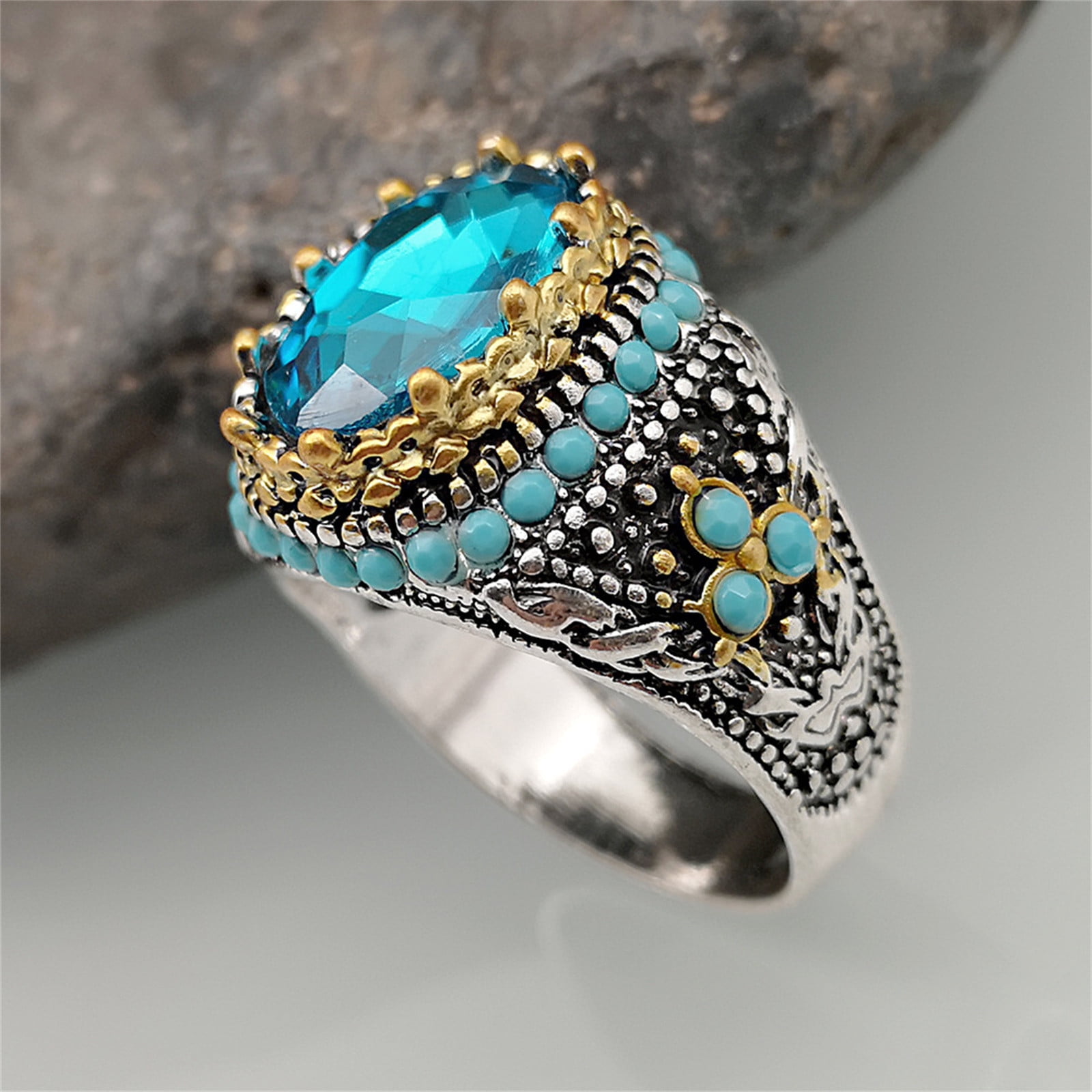 Blue Turquoise Ring, Copper Turquoise, Unique Ring, 925 Silver Ring,  Natural Turquoise, Women Ring, Dainty Ring, Bohemian Ring, Gift Her - Etsy  Canada | Turquoise ring silver, Statement rings boho, Silver rings handmade