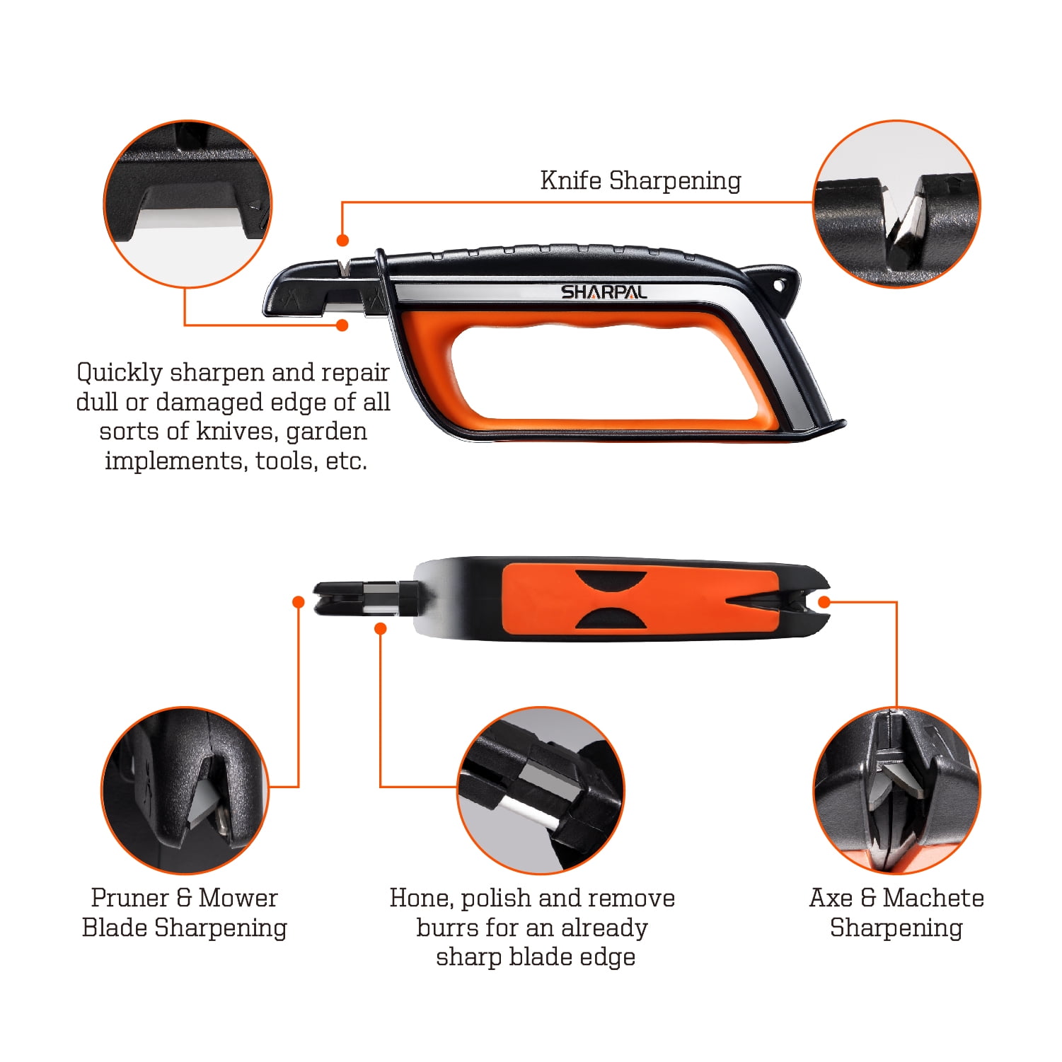Sharpal 103N All-in-1 Pruning Gardening Tool Sharpener for Knife, Lawn Mower Blade, Axe, Pruner, Scissors