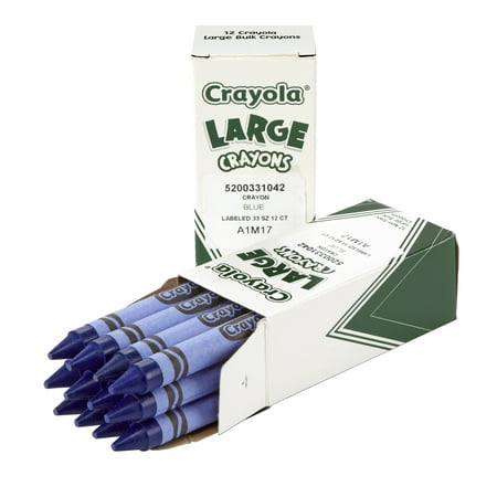 Crayola Large Non-Toxic Single-Color Crayon Refill, 7/16 X 4 in, Blue, Pack of 12