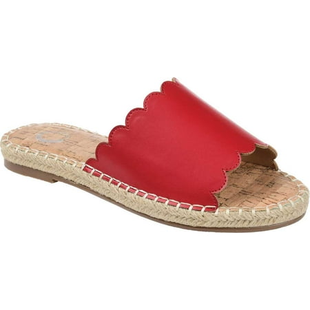 

Women s Journee Collection Marjan Espadrille Slide Red Faux Leather 6.5 M