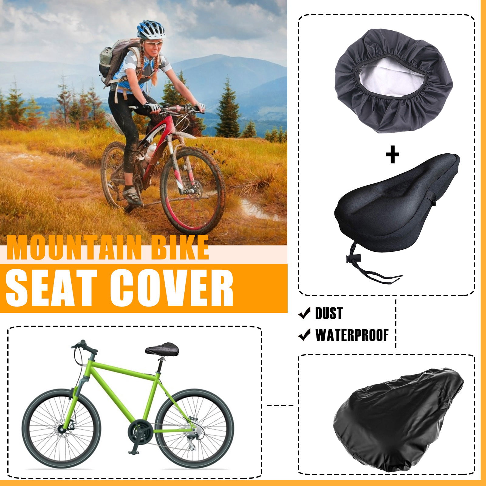 Mountain Bike Comfy Gel Pad Comfort Cushion Saddle Seat Cover Bicycle Cycle Soft 