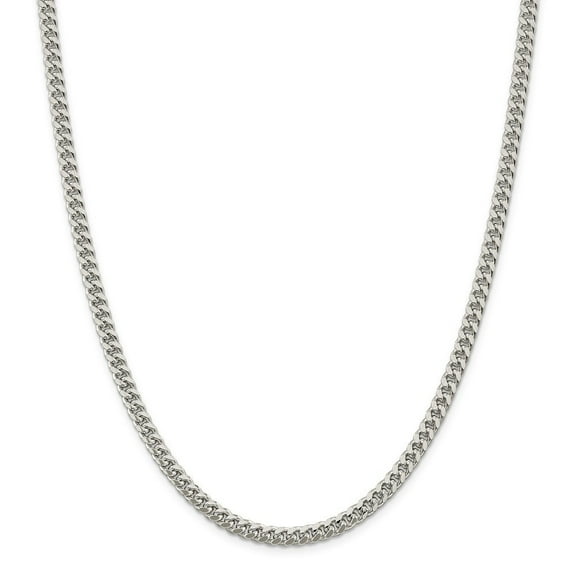 Sterling Silver 5mm Domed Curb Chain Necklace - 37.7 Grams - 22 Inch