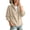 Beige, variant on Women's Full Zip Fleece Jacket Stand Collar Zippered Pockets Loose Fit for Fall Winter