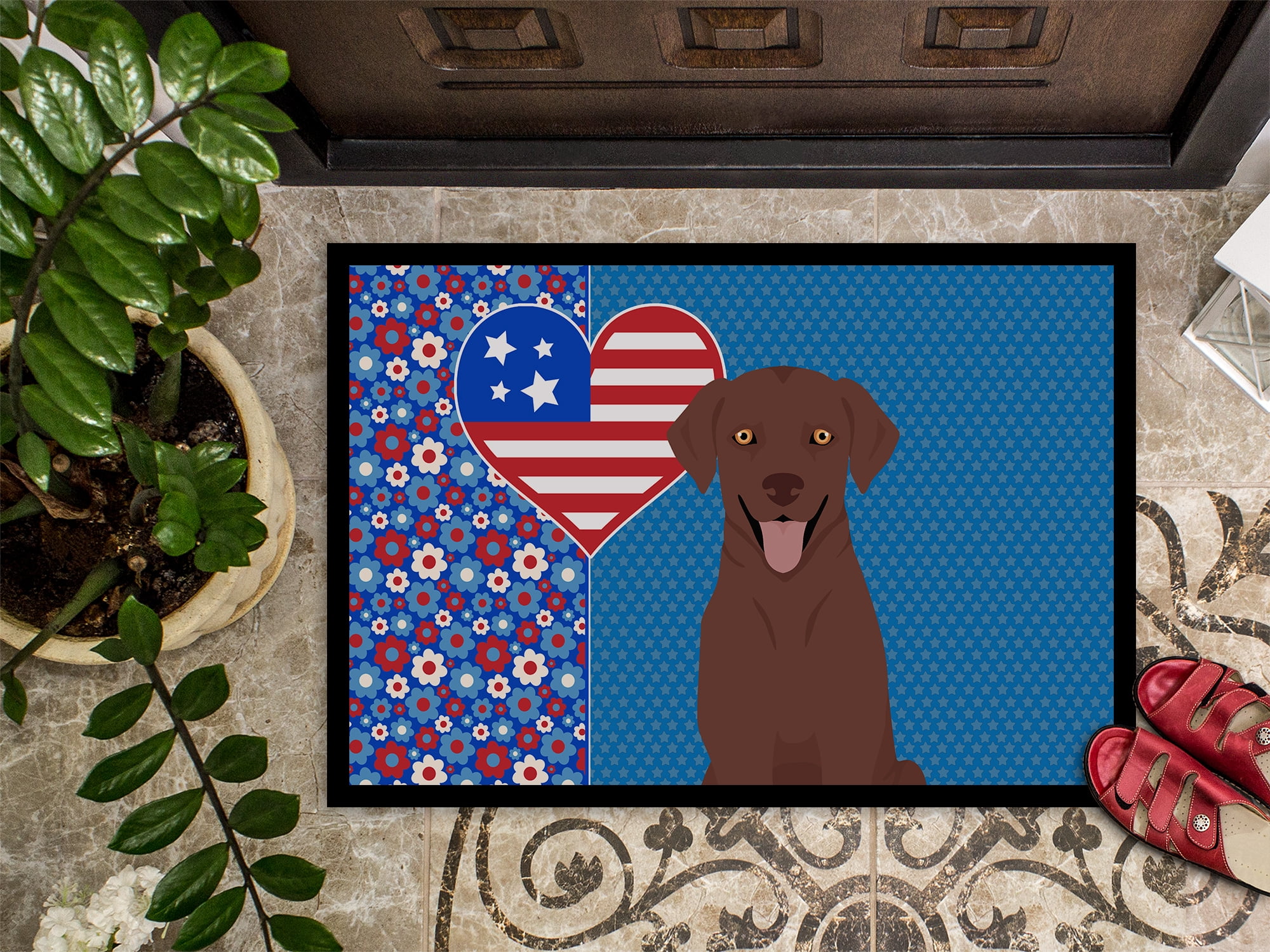 Chocolate Labrador Retriever Indoor or Outdoor Mat 24x36 36 in x 24 in