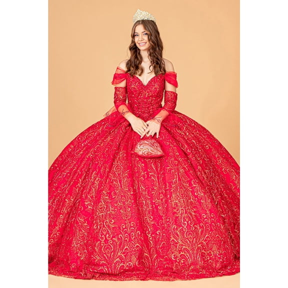 Women's Elizabeth K Red and Gold Quinceañera Ball Gown Gl3073 Size S