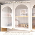 thumbnail image 3 of Alacenas para Cocina, Alacena Gabinete para Cocina 3 Puertas, Mueble Superior con Visualización en Vidrio Transparente 100x30x80CM(Claro), 3 of 8