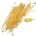 thumbnail image 2 of 4x100 Pines De Cabeza De Bola Chapados En Oro De 1,18 Pulgadas De Longitud De 0,5mm Para La Fabricación De Joyas Sunnimix pasadores de cabeza de bola redonda, 2 of 4