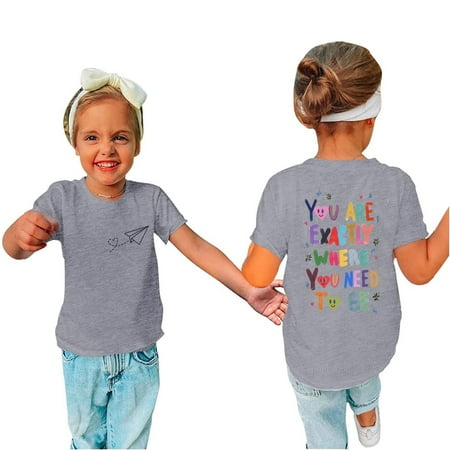 

Favoffer Inspirational Print Clothes for Kids Mothers Day Fitted Loose Casual Tops