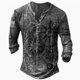 thumbnail image 1 of Camiseta Vintage para hombre, camisa de manga larga con cuello en V de imitación de algodón, ropa informal de gran tamaño, Camisa estampada con ancla de barco, otoño, 1 of 4