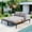 Gray, variant on Modern Outdoor 2-Person 2 in 1 Padded Chaise Lounges with Wood Topped Side Spaces, Metal Sofa, Metal Daybed Sunbed with Cushions and Pillows