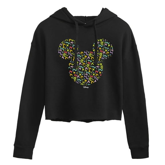 Disney - Mickey Head  - Juniors Cropped Pullover Hoodie