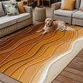 thumbnail image 2 of Fsddascl Orange Ocean Waves Outdoor Rug for Patio/Deck/Porch, Non-Slip Large Area Rug 4 x 6 Ft, Coastal Country Abstract Ombre Stripes Indoor Outdoor Rugs Washable Area Rugs, Camping Rug Carpet, 2 of 5