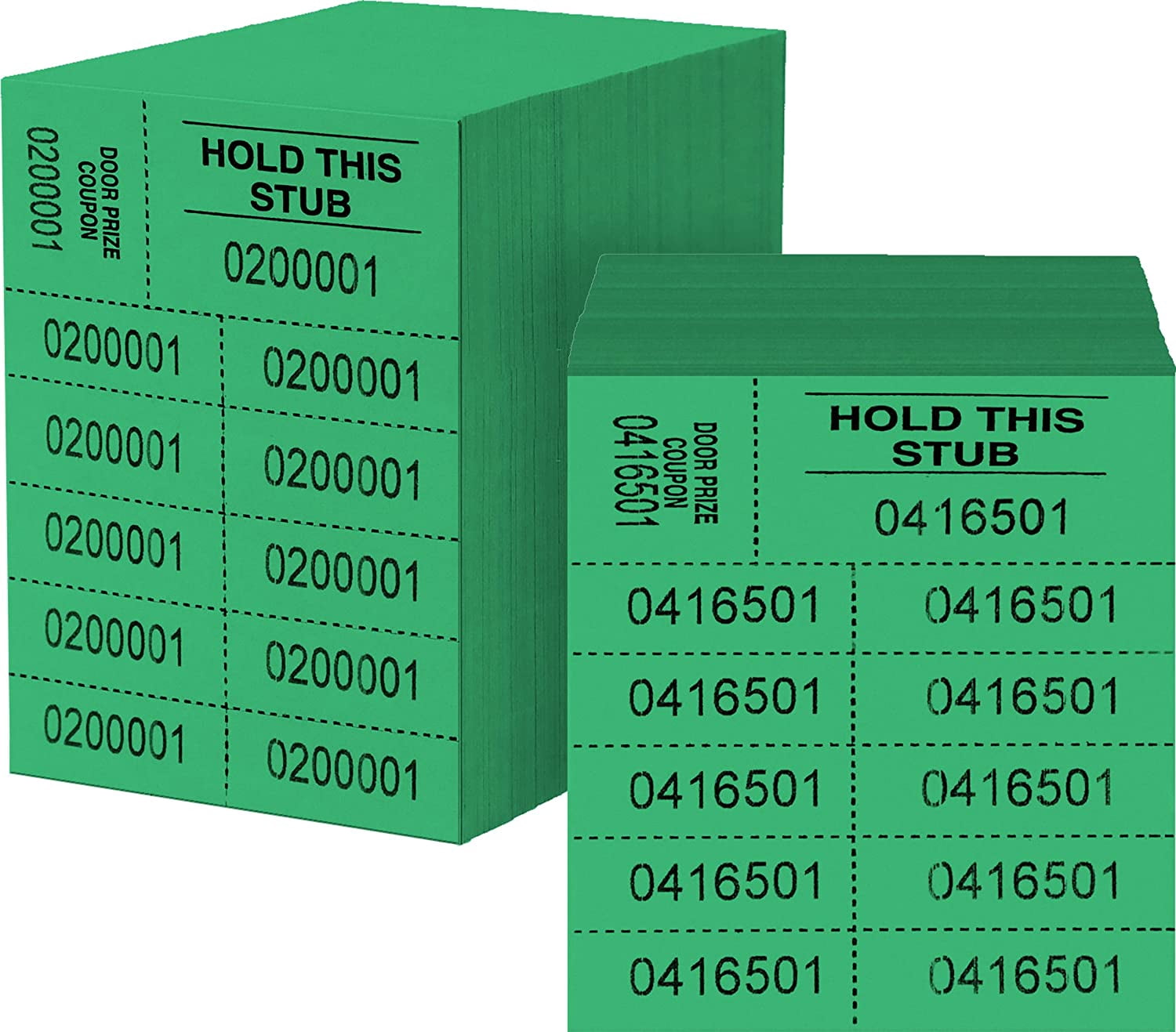 Auction Tickets - 1000 Sheets - 10 Numbers per Sheet (Green)