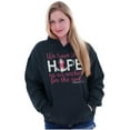thumbnail image 3 of Breast Cancer Hope is an Anchor Quote Women Plus Size Graphic Pullover Hoodie Brisco Brands 2X, 3 of 3