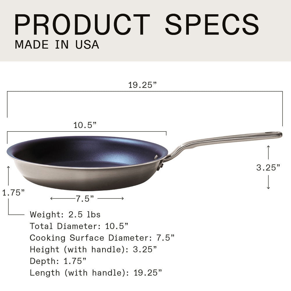 MsMk Frying pans nonstick with lid Blue, 10-inch