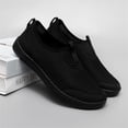thumbnail image 2 of YOURDIARY Women's Slip-On Sneakers Wide Width Comfort Walking Shoes Casual Flats Black, 2 of 5