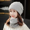 thumbnail image 3 of Luxalzxs Womens Winter Warm Elastic Soft Ear Protection Knitted Scarf Hat Set Fleece Lined Neck Warmer Beanie Hat Set, 3 of 5