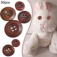 thumbnail image 2 of Farfi 50Pcs Button 4 Holes Non-burr Wood Decorative Wooden Buttons for Crafting (18mm), 2 of 11