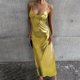 thumbnail image 2 of Mujeres Color sólido Wrap Camis Sling Backless Sin mangas con cuello en V Vestidos OAVQHLG3B Store lin121212, 2 of 5