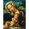 thumbnail image 2 of Jan Gossaert 15x18 Black Ornate Wood Framed Double Matted Museum Art Print Titled - Virgin and Child in a Landscape (1531), 2 of 5