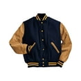 thumbnail image 2 of Holloway Sportswear 2XL Varsity Jacket Dark Navy/Light Gold/Light Gold 224183, 2 of 5